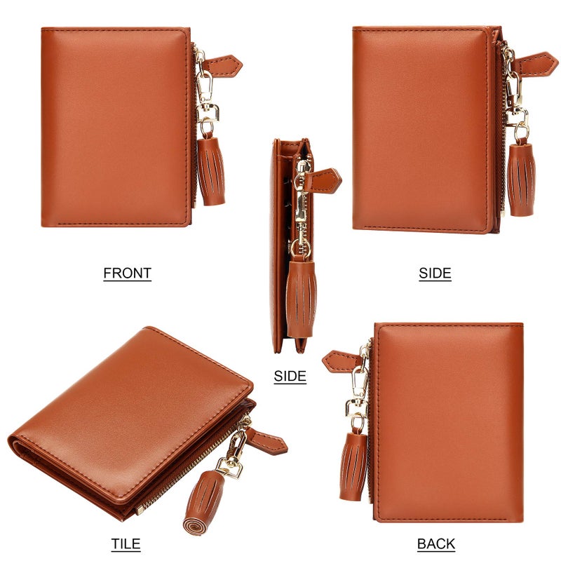 GEEAD Small Wallets for Women Bifold Slim Coin Purse Zipper ID Card Holder - Image 5